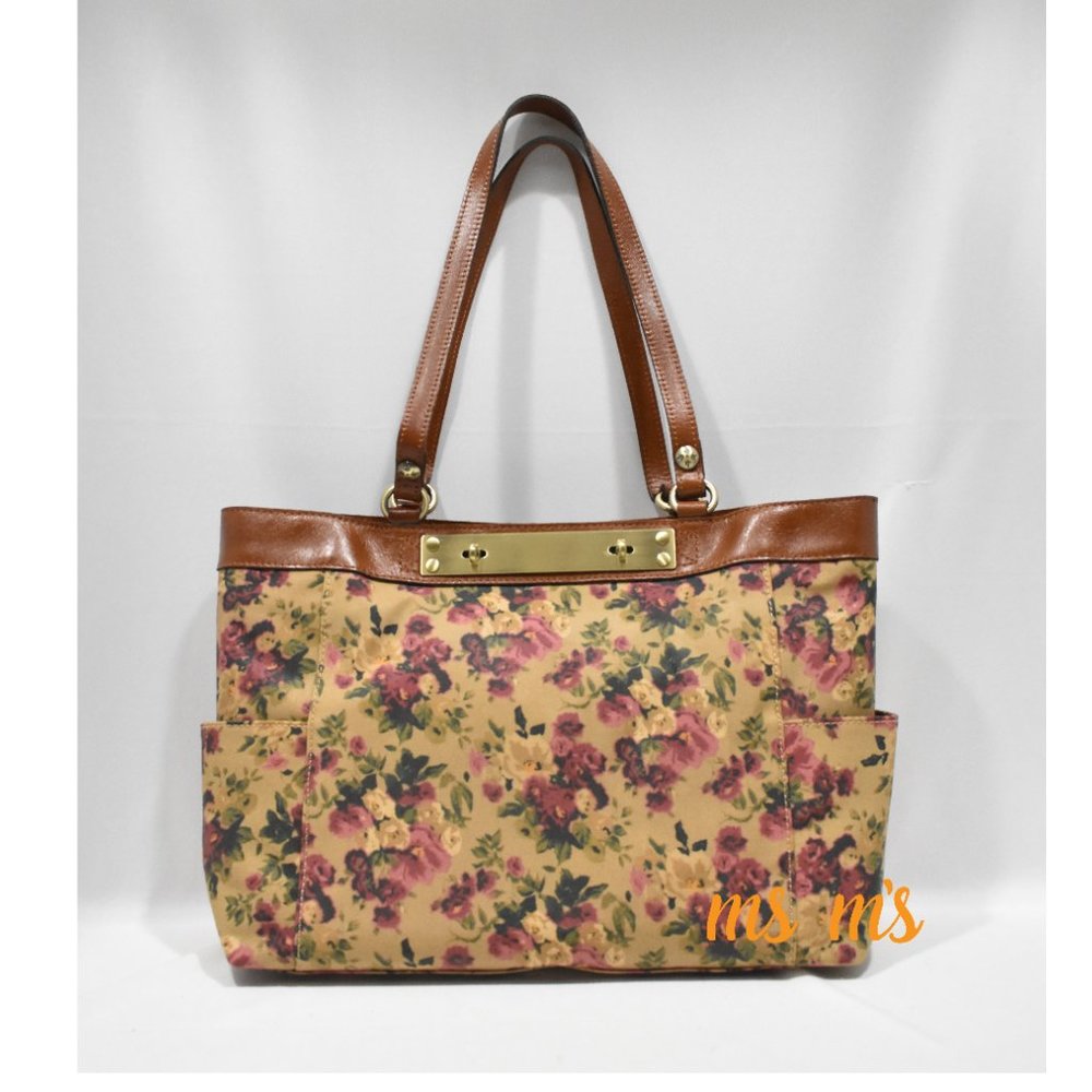 NWT Patricia Nash Rose Coated Canvas Tote - Picture 14 of 16